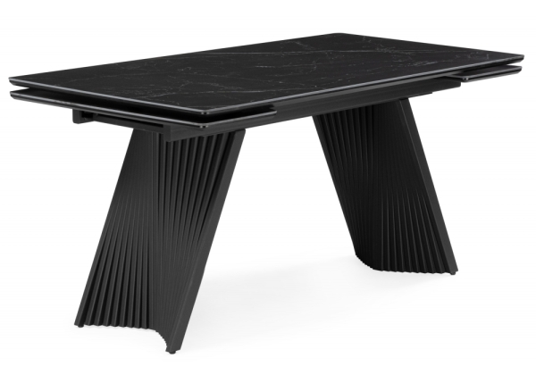 Керамический стол Вейв 140(200)х80 shakespeare black, черный