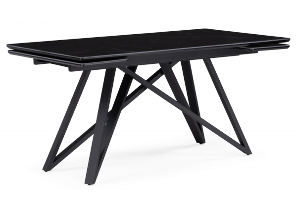 Керамический стол Вилсон 140(200)х80 черный мрамор, черный