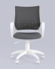 Кресло офисное ST-BASIC-W TopChairs серая ткань крестовина белый пластик фото в интернет-магазине Stoolmarket