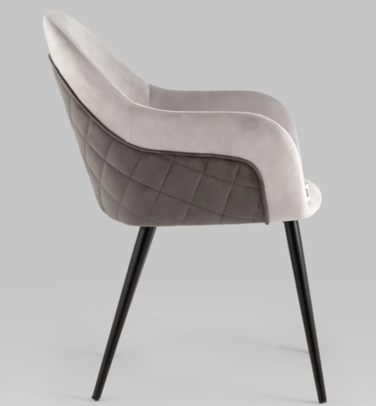 Стул Новел велюр светло-серый с темно-серой спинкой
