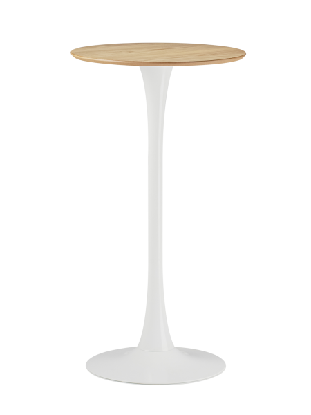 Барный стол Tulip style белый каркас столешница бук