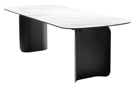 Стол NORD 240 MARBLES KL-99 Белый мрамор, итальянская керамика / черный каркас М-City