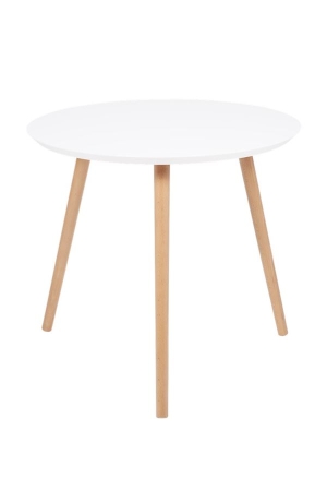 Стол журнальный "Омега 2" белый, натуральный, без шпона