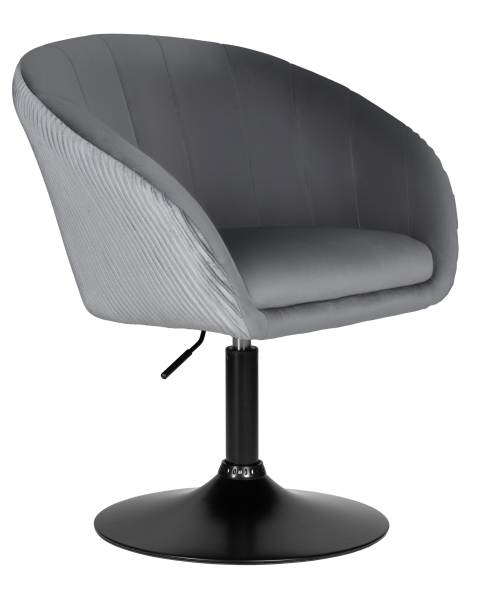 Кресло дизайнерское EDISON BLACK, серый велюр (1922-19)