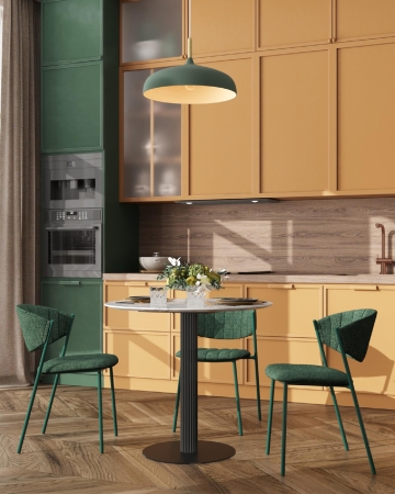 Стул Харпер ткань рогожка зеленый каркас зеленый полуглянцевый муар