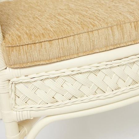 Комплект террасный ANDREA (стол кофейный со стеклом + 2 кресла + подушки) ротанг, 64х67х92 см, D60х55, белый