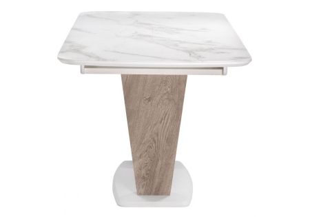 Стол Петир дуб с пилением, белая шагрень