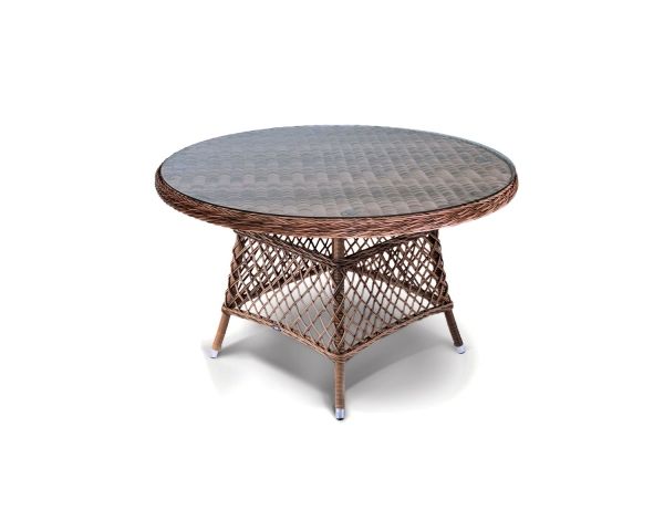 Плетеный круглый стол "Эспрессо", диаметр 118 см, цвет коричневый