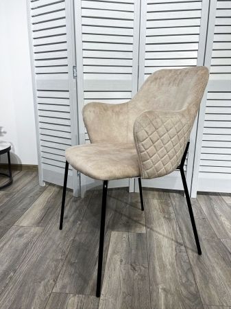 Стул AMARETTO VBP206 античный светло-бежевый, черный каркас