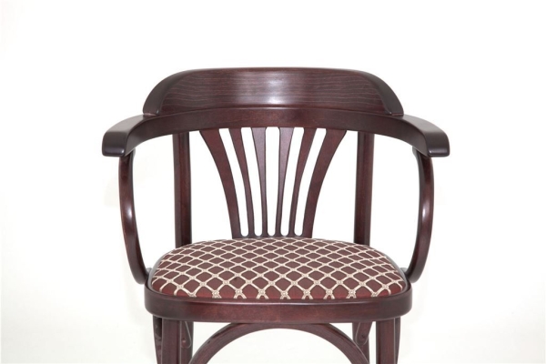 Деревянный стул Венский, махагон, с мягким сиденьем из ткани
