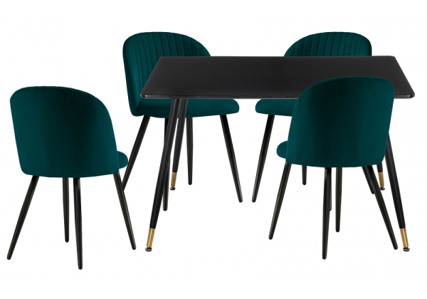 Обеденная группа Cельда черный, зеленый