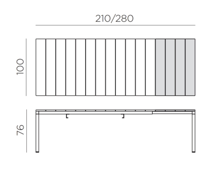 Стол пластиковый раздвижной Rio 210 Extensibile тортора