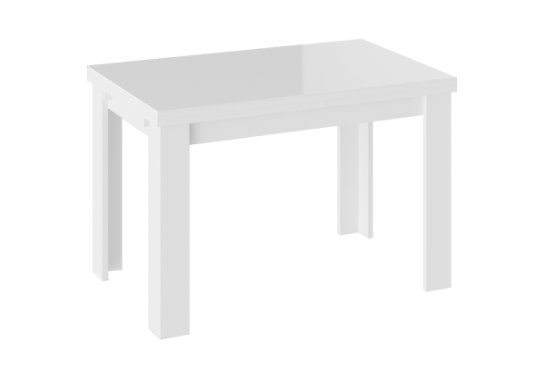 Стол стеклянный Норман тип 1 белый, стекло белый глянец