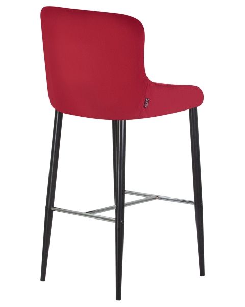 Стул барный CHRISTIAN'75 черные ножки, бордовый велюр V108-85