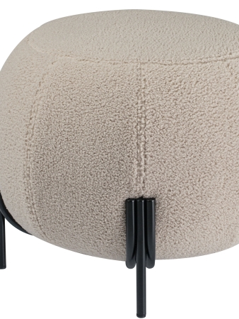 Пуф круглый Флойд бежевый экомех HUSH 130