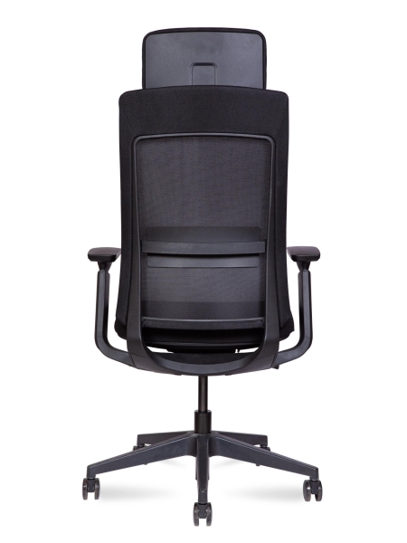 Кресло офисное Oslo черный, ткань и пластик, мягкое сиденье, с подлокотниками