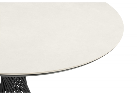 Керамический стол Вивиен 90 carmen light grey, черный