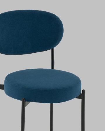Стул полубарный Бриф DD велюр синий