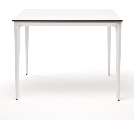 "Малага" обеденный стол из HPL 90х90 см, молочный, каркас белый