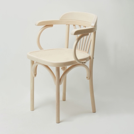 Деревянный стул Венский беленый дуб с твердым сиденьем