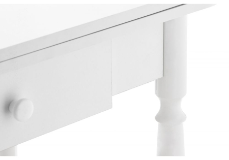 Стол деревянный Брентон с ящиком белый глянец