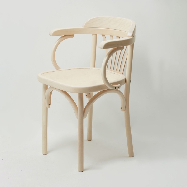 Деревянный стул Венский беленый дуб с твердым сиденьем