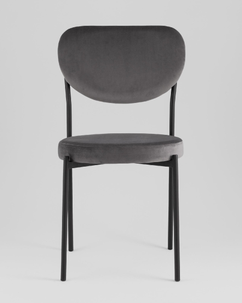 Стул обеденный Барбара велюр серый