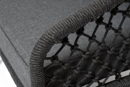 "Канны" лаунж-зона 4-местная из роупа узелкового плетения, каркас алюминий, роуп темно-серый