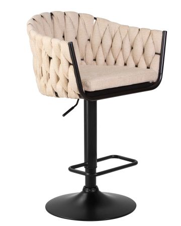 Стул барный LEON бежевая ткань LAR 275-1
