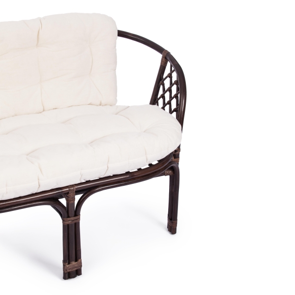 Комплект для отдыха "BAHAMA" (диван + 2 кресла + стол со стеклом ) /с подушками/walnut (грецкий орех)