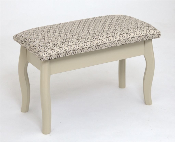 Банкетка из массива березы, каркас слоновая кость, крапинка светлая, ткань Лоди29, 2
