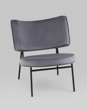 Кресло District Lounge велюр серый