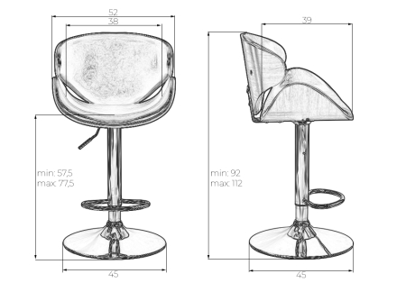 Набор 2 шт Стул барный KARTER, коричневое дерево, кремовый