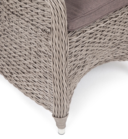 "Равенна" плетеное кресло из искусственного ротанга (гиацинт), серый