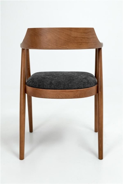 Деревянное полукресло венское Mercurius светлый орех с мягким сиденьем из ткани графит