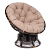 Кресло-качалка "PAPASAN" w 23 и 01 B с подушкой, античный черно-коричневый, экошерсть коричневый, 1811-5
