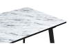Стеклянный стол Агни 110(140)х68х76 мрамор белый, черный матовый