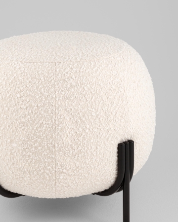 Пуф Флик new  ткань букле молочный