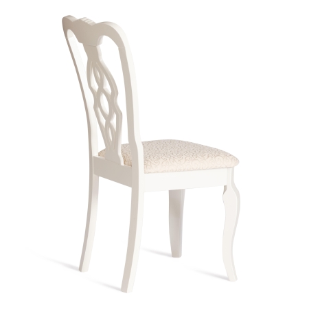 Стул Афродита (Aphrodite) дерево гевея, 46х54х99 см, слоновая кость, ткань кремовая с рисунком