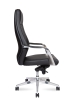 Кресло офисное Capital черный, экокожа и металл, мягкое сиденье, с подлокотниками