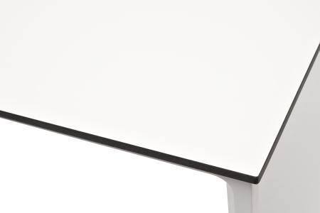 "Малага" обеденный стол из HPL 90х90 см, молочный, каркас белый