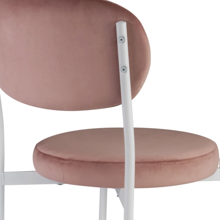 Стул Maso велюр пыльно-розовый, белые ножки