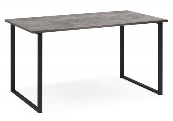 Стол деревянный Лиман 140 х 80 бетон светлый, черный матовый Стол деревянный Лиман 140 х 80 бетон светлый, черный матовый