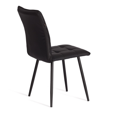 Стул обеденный Bari черный, экокожа и металл, мягкое сиденье, без подлокотников Стул обеденный Bari черный, экокожа и металл, мягкое сиденье, без подлокотников