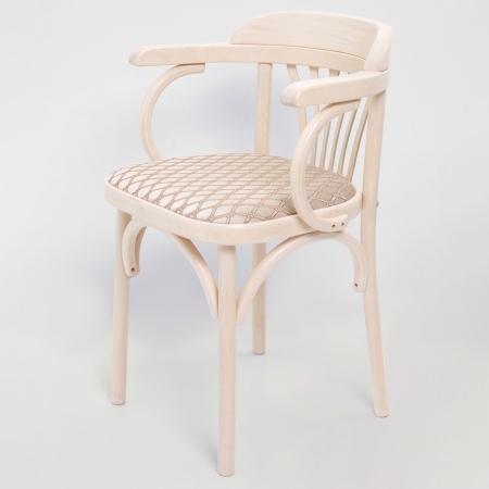 Деревянный стул Венский беленый дуб с мягким сиденьем из ткани