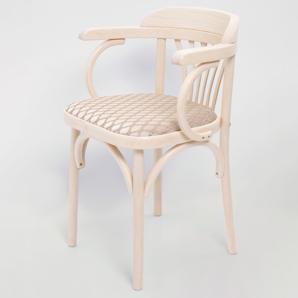 Деревянный стул Венский беленый дуб с мягким сиденьем из ткани Деревянный стул Венский беленый дуб с мягким сиденьем из ткани