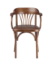 Деревянный стул Венский средний тон с мягким сиденьем из коричневой экокожи Деревянный стул Венский средний тон с мягким сиденьем из коричневой экокожи