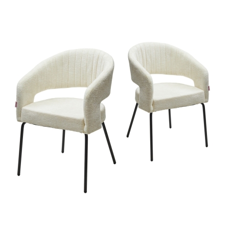 Стул SNUG 3018-01 белый, шенилл, черный каркас
