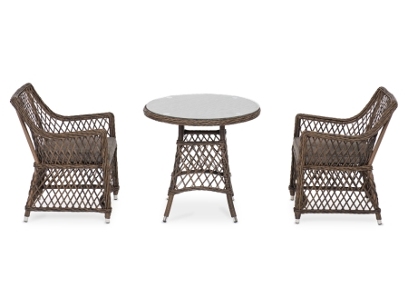 "Эспрессо–80 L" обеденная группа плетеная, цвет коричневый