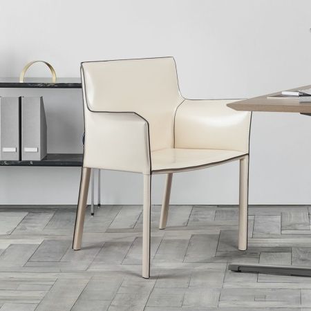 Стул с подлокотниками Barrie кожа бежевый Стул с подлокотниками Barrie кожа бежевый